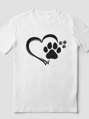 Dog paw print heart 2