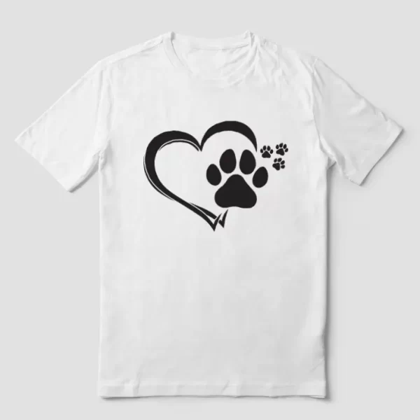 Dog paw print heart 2