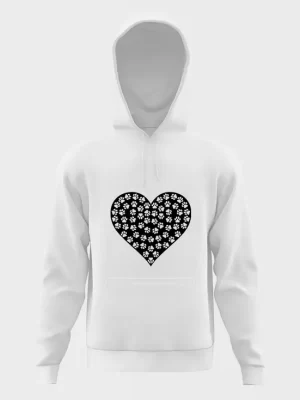 Dog paws heart 2 hoodie