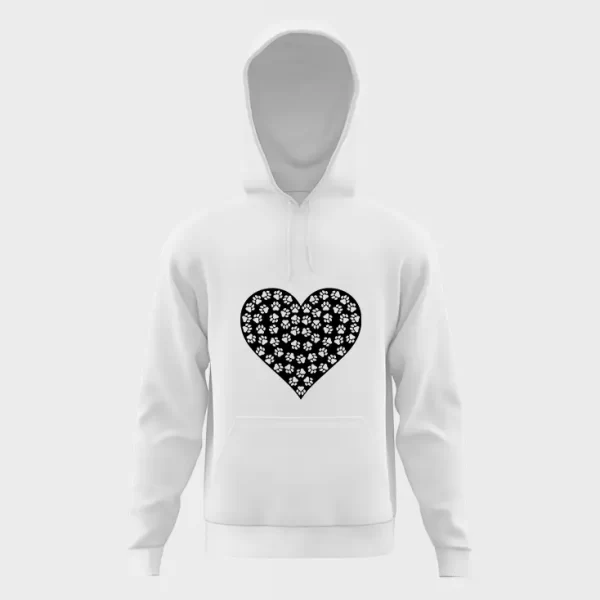 Dog paws heart 2 hoodie