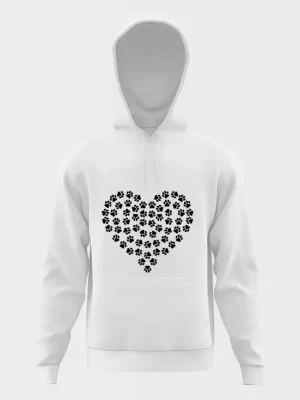 Dog paws heart hoodie