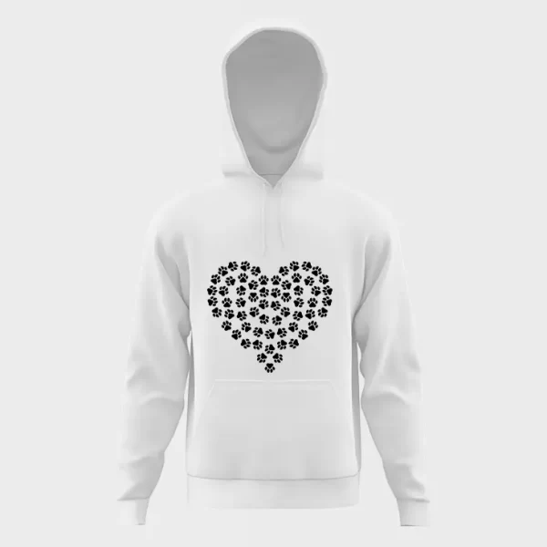 Dog paws heart hoodie